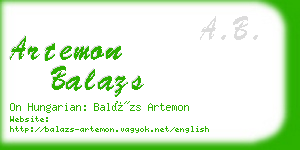 artemon balazs business card